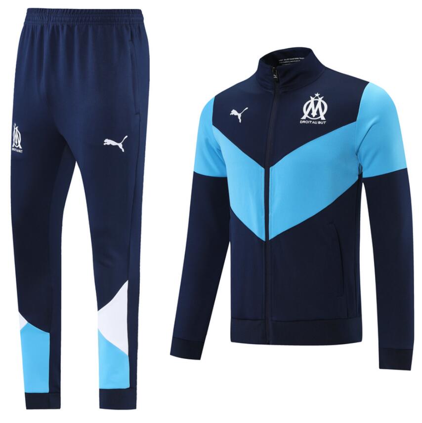 2021/22 Marseille Navy Blue Training Kits Jacket with Pants